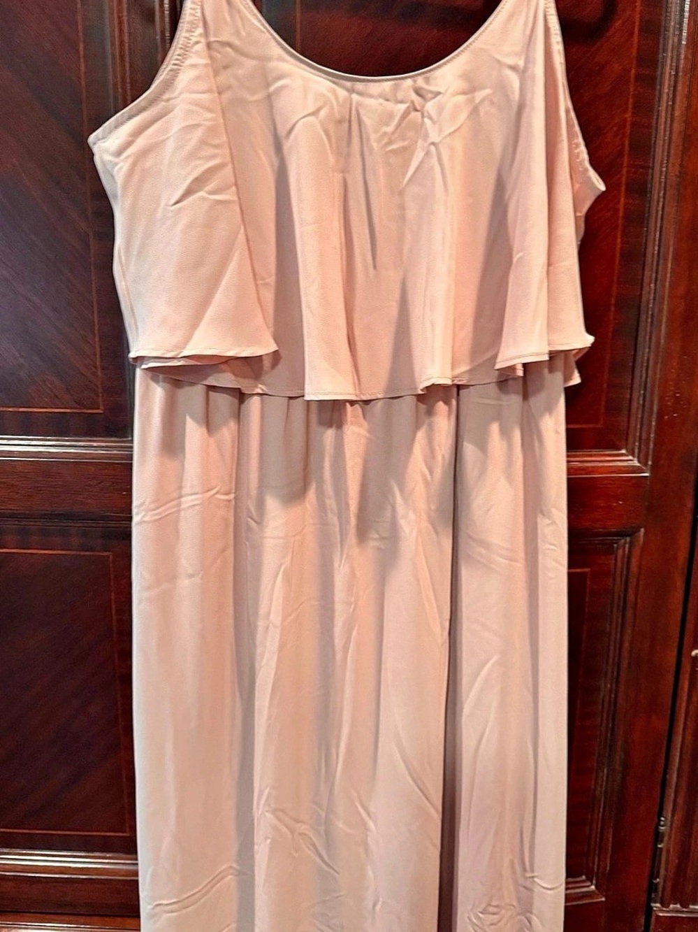 Show me your Mumu Caitlin Ruffle Maxi Dress in Dusty Blush Crisp Size Large